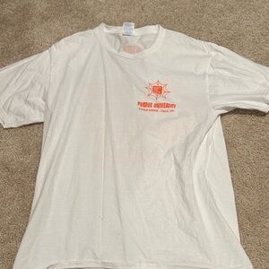 Purdue University Blood Cancer Awareness White T-Shirt with Orange Logo